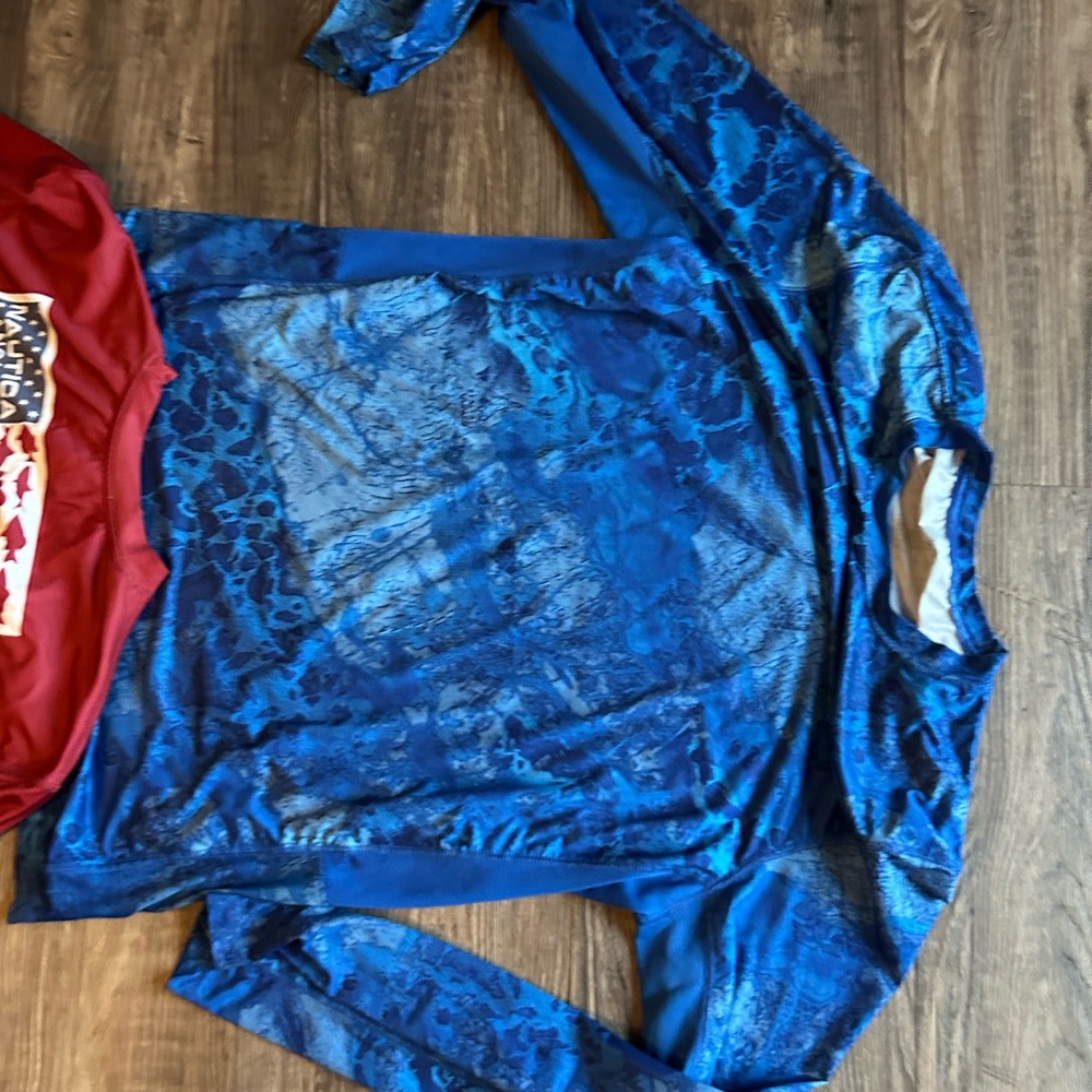 Realtree Long-Sleeve Rash Guard Shirt - Red Large Nautical Angler - Picture 2 of 4